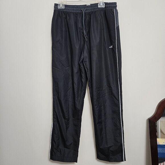 Mens BCG Black Joggers Size Large Inseam 32" Zip Leg Pockets Reflective Strips - Picture 1 of 8